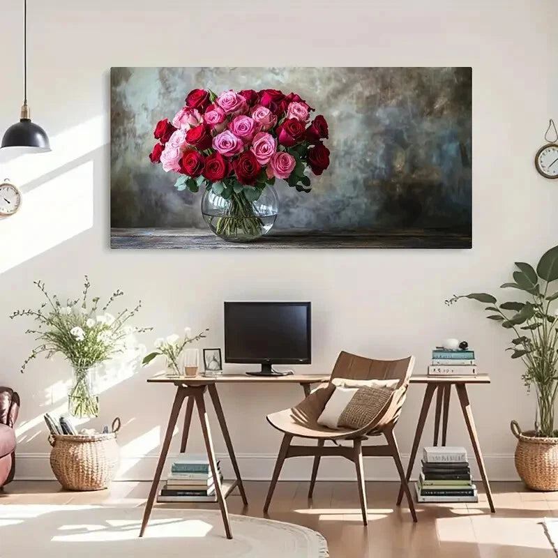Gerbera Daisies Floral Décor Wall Art Canvas Office Home Room Framed 120x60cm - Bella Home Decor
