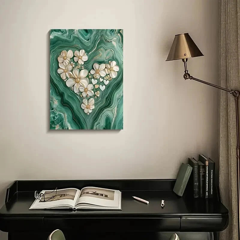 Featuring a Green Marble Design by Hocapontas Painting 40x60cm Metal Print Ready to Hang - Bella Home Decor
