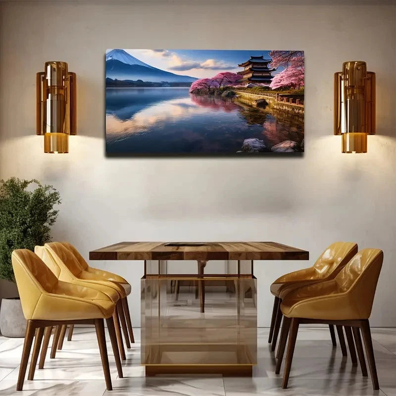 Mount Fuji Scenery Wall Art Canvas Office Home Room Framed 120x60cm