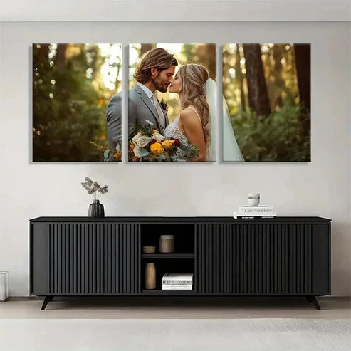 3pcs Wedding Couple Kiss Romantic Love Wall Art Canvas Unframed - High Quality Print 100% Australian Made Wall Canvas