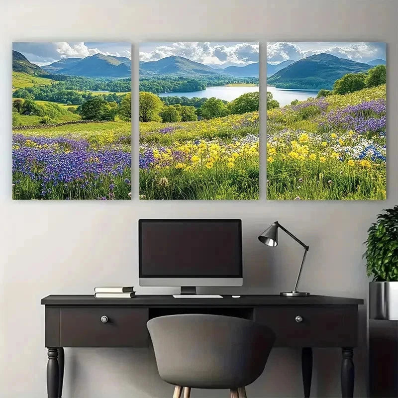 3pcs Botanical Decor Floral Cumbria Perfect Wall Art Set Canvas Framed 50x70cm - High Quality Print 100% Australian Made Wall Canvas Ready to Hang - Bella Home Decor
