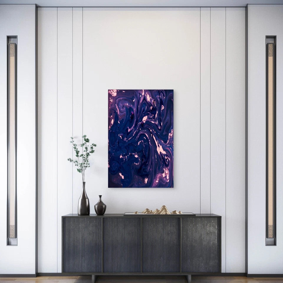 Colorful Marble Effect Background Metal Print Ready to Hang