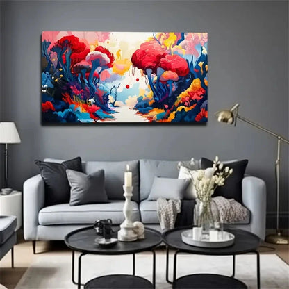 Blocks & Red Balls Abstract Wall Art Canvas Office Home Room Framed 120x60cm