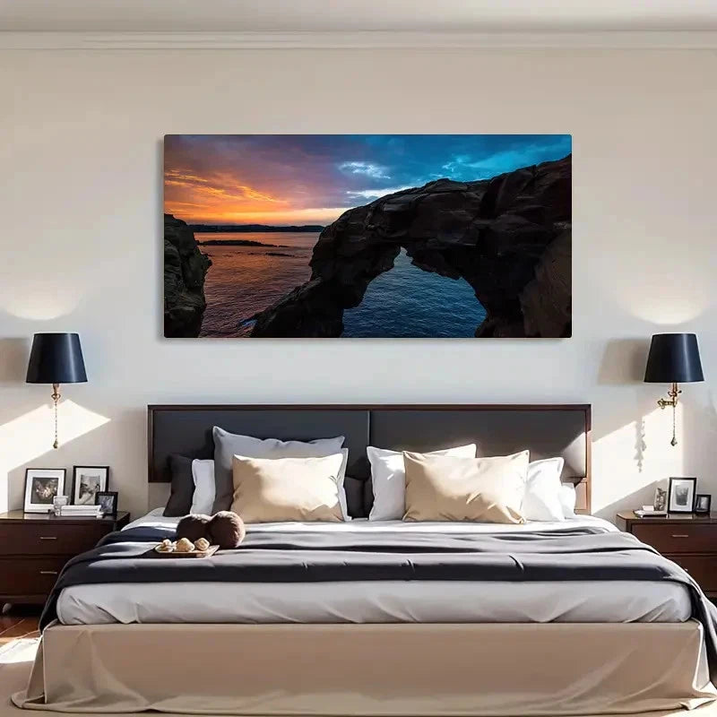 Stunning Ocean Sunset Décor Wall Art Canvas Office Home Room Framed 120x60cm