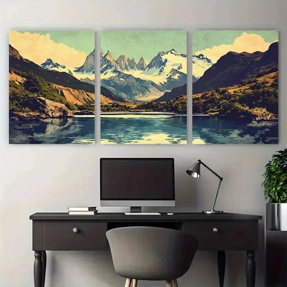 3pcs South America Poster Andes Nature Perfect Wall Art Set Canvas Framed 50x70cm - High Quality Print 100% Australian Made Wall Canvas Ready to Hang