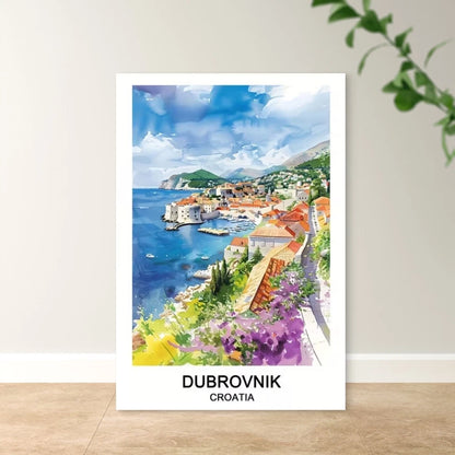 Dubrovnik Croatia Classic Historic Town Travel Poster Print Wall Art