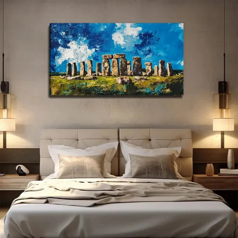 Respected Stonehenge Perfect Wall Art Canvas Office Home Room Framed 120x60cm