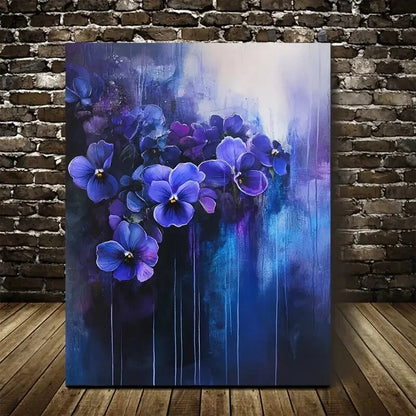 Beautiful Vibrant Purple Violets Abstract Floral  40x60cm Metal Print Ready to Hang - Bella Home Decor