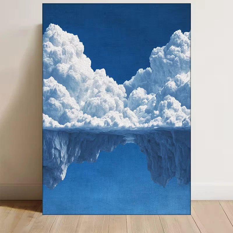 Peaceful Blue & White Dreamscape 60x90cm Metal Print Ready to Hang