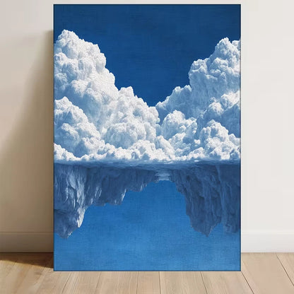 Peaceful Blue & White Dreamscape 60x90cm Metal Print Ready to Hang