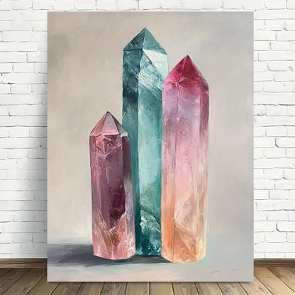 Beautiful Vibrant Pink Blue and Clear Geometric40x60cm Metal Print Ready to Hang - Bella Home Decor