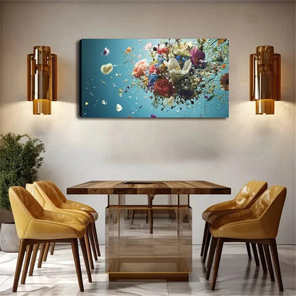 Bright Flower Gatheredc Together Wall Art Canvas Office Home Room Framed 120x60cm - Bella Home Decor