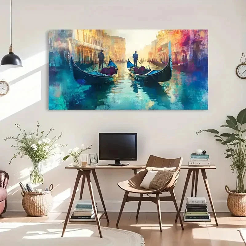 Sunset Reflection Vibrant Wall Art Canvas Office Home Room Framed 120x60cm - Bella Home Decor