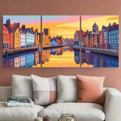 3pcs Yorkshire Travel Home Decor Perfect  Wall Art Set Canvas Framed 60x90cm - High Quality Print 100% Australian Made Wall Canvas Ready to Hang