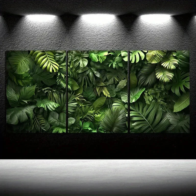 3pcs Green Plants Under The Sunshine Nature Metal Print Ready to Hang Art - Bella Home Decor
