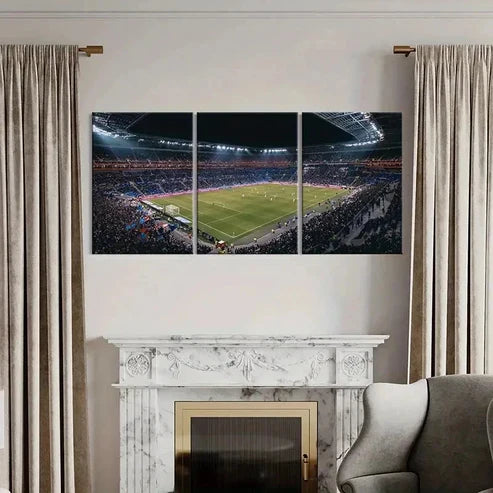 3pcs Football Stadium Sports Competition Wall Art Canvas Unframed - High Quality Print 100% Australian Made Wall Canvas - Bella Home Decor