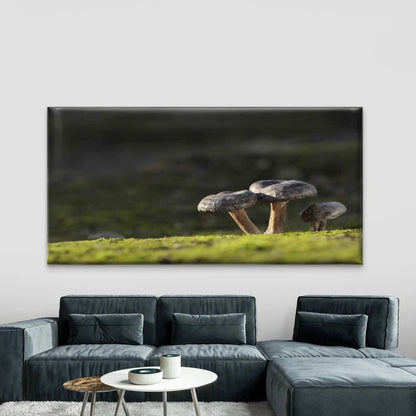 Edible Mushrooms Grass Forest Wall Art Canvas Office Home Room Framed 120x60cm
