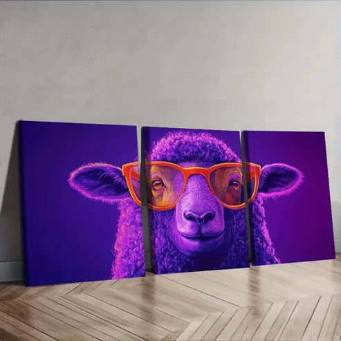 3pcs Funny Sheep Wall Art Set Canvas Unframed – High Quality Print 100% Australian Made Wall Canvas