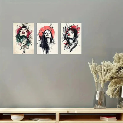 3pcs Music Artists with Dynamic Brushstroke Wall Art Set Canvas Unframed - High Quality Print 100% Australian Made Wall Canvas