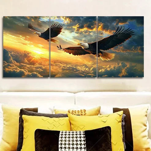 3 PCS Eagle Sky Nature Canvas Wall Art Set Canvas Unframed - High Quality Print 100% Australian Made Wall Canvas - Bella Home Decor