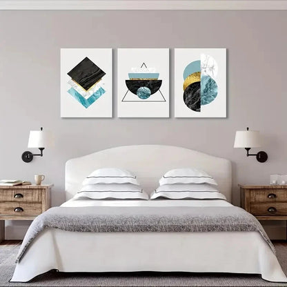 3pcs Versatile Marble Patterns Metal Print Ready to Hang Art - Bella Home Decor