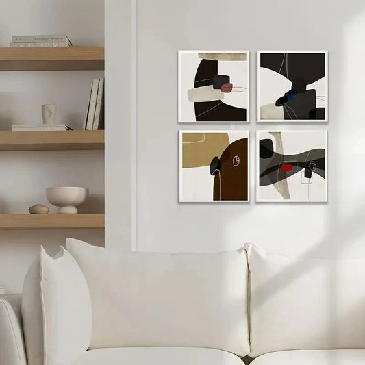 4pcs Minimalist Printable Art Set of 4 Prints,Wall Art Canvas Framed