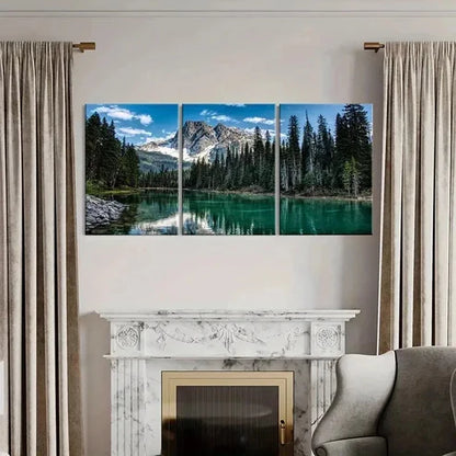 3pcs Mountains Forest River Nature Theme Wall Art Canvas Unframed - High Quality Print 100% Australian Made Wall Canvas