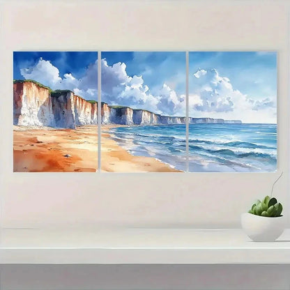 3pcs Zakyntho  Cretan, Beach And Ocean  KM    Wall Art Set Canvas Framed 40x60cm - High Quality Print 100% Australian Made Wall Canvas Ready to Hang