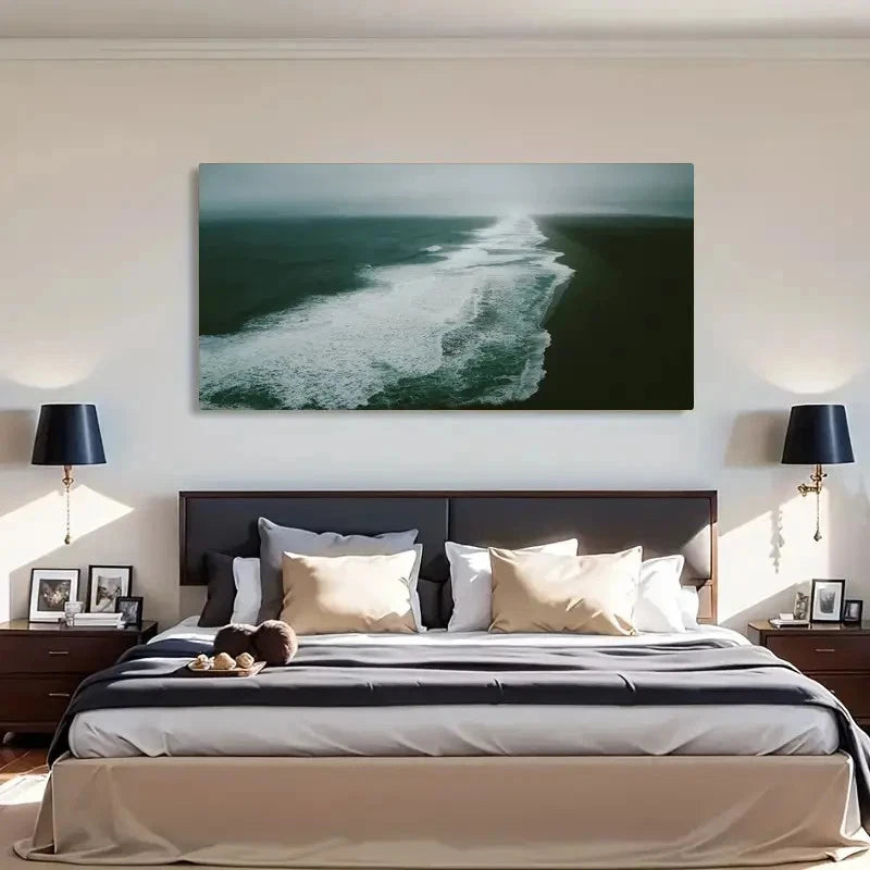 Sea Beach Modern Landscape Wall Art Canvas Office Home Room Framed 120x60cm