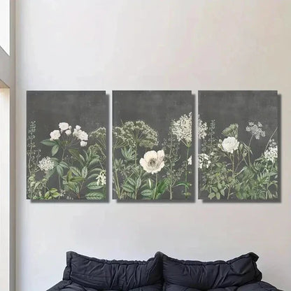 3pcs Vintage Rustic Garden Floral Painting Wall Art Set Canvas Unframed - High Quality Print 100% Australian Made Wall Canvas