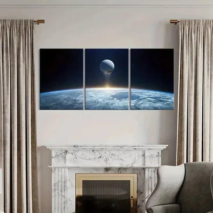 3pcs Science Fiction Art Universe Earth Wall Art Canvas Unframed - High Quality Print 100% Australian Made Wall Canvas
