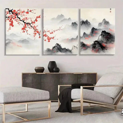3pcs Traditional Chinese Traditional Wall Art Canvas Unframed - High Quality Print 100% Australian Made Wall Canvas