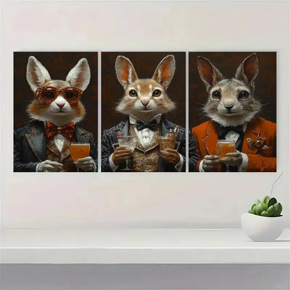 3pcs The P Arty Planners Fine Art Print BV  Wall Art Set Canvas Framed 60x90cm - High Quality Print 100% Australian Made Wall Canvas Ready to Hang - Bella Home Decor