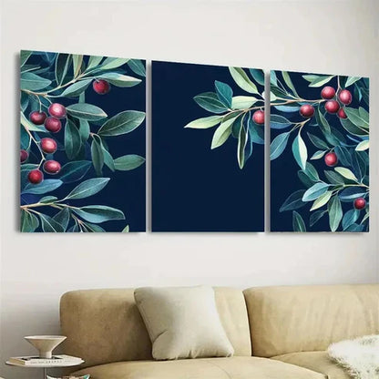 3pcs Olea Europaea Wall Art Set Canvas Unframed - High Quality Print 100% Australian Made Wall Canvas - Bella Home Decor