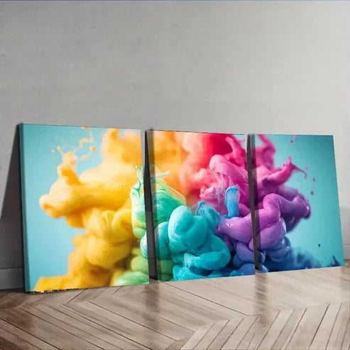 3pcs Color in the Painting Beautiful Different Wall Art Set Canvas Unframed - High Quality Print 100% Australian Made Wall Canvas - Bella Home Decor