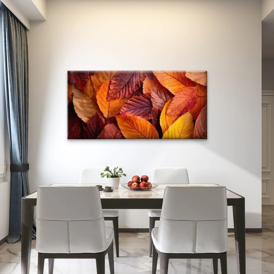 Featuring Autumn Leaves Wall Art Canvas Office Home Room Framed 120x60cm - Bella Home Decor