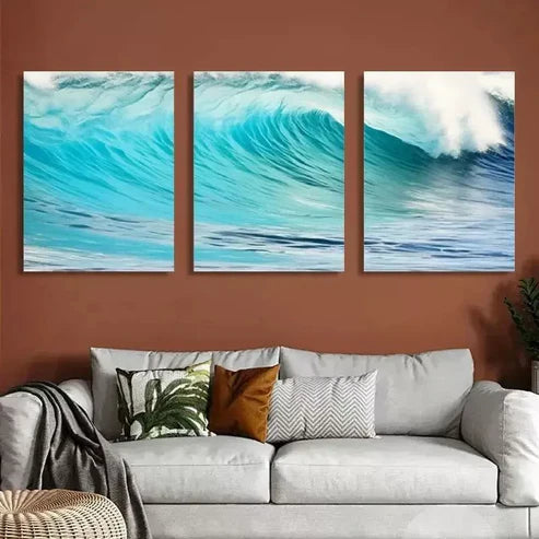 3pcs Aesthetic TurquoiseArt Set Canvas Unframed - High Quality Print 100% Australian Made Wall Canvas - Bella Home Decor