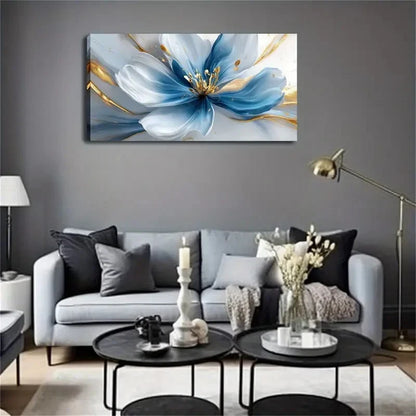 Big Flower With Petals Wall Art canvas office home room framed 120x60cm - Bella Home Decor