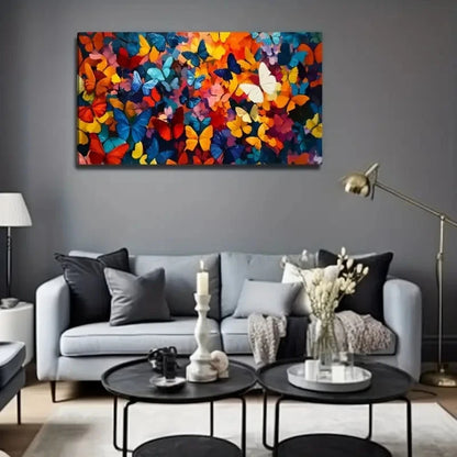 Vibrant Butterfly Perfect Wall Art Canvas Office Home Room Framed 120x60cm
