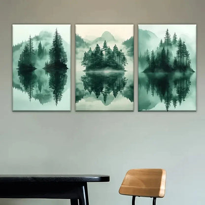 3pcs Three different views of a forest Wall Art Set Canvas Framed 40x60cm - High Quality Print 100% Australian Made Wall Canvas Ready to Hang - Bella Home Decor
