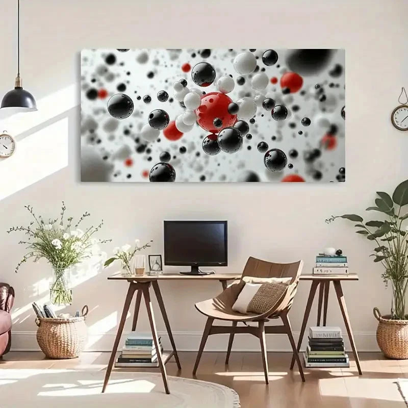 Modern Abstract Black & White Wall Art Canvas Office Home Room Framed 120x60cm