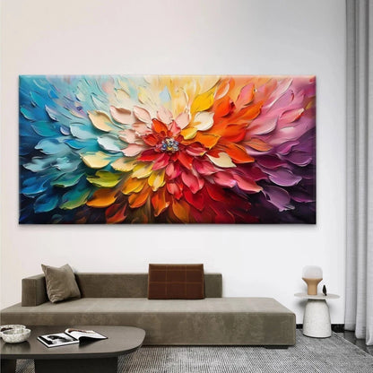 Vibrant Abstract Floral Petals Wall Art Canvas Office Home Room Framed 120x60cm