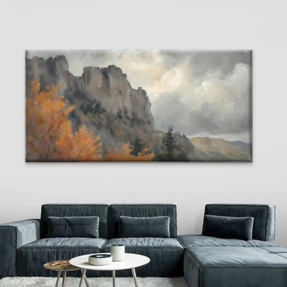 Autumn Mountain Landscape Wall Art Canvas Office Home Room Framed 120x60cm