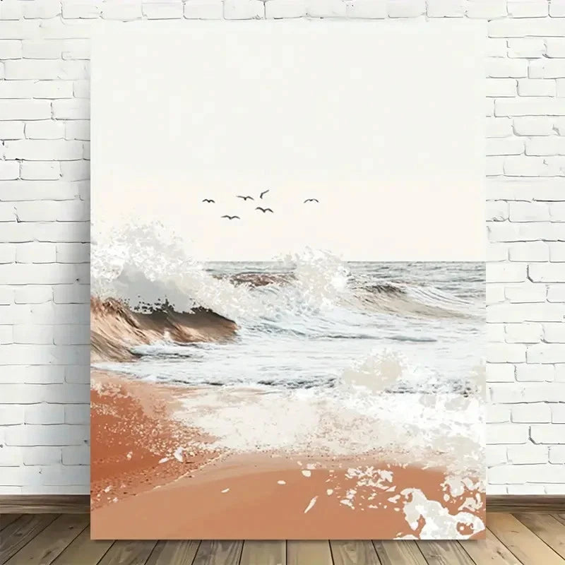Beautiful Modern Vintage Design Abstract Painting 40x60cm Metal Print Ready to Hang - Bella Home Decor