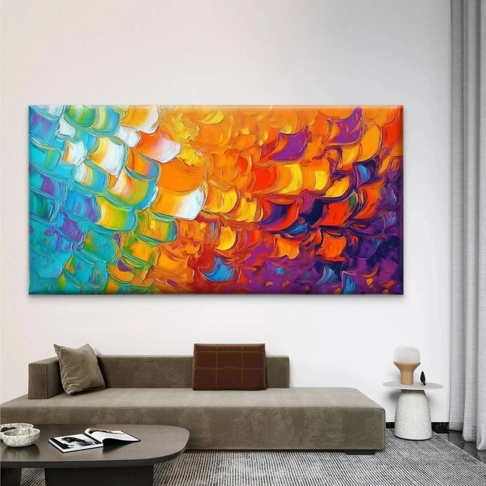Abstract Multicolor Palette Wall Art Canvas Office Home Room Framed 120x60cm
