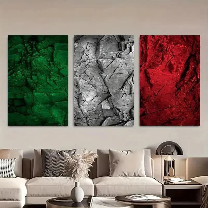 3pcs Italian Countryside Flag Stone Wall Art Canvas Framed 40x60cm - High Quality Print 100% Australian Made Wall Canvas Ready to Hang - Bella Home Decor
