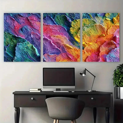 3pcs Sunset Mountain Impressionist Perfect Wall Art Set Canvas Framed 50x70cm - High Quality Print 100% Australian Made Wall Canvas Ready to Hang
