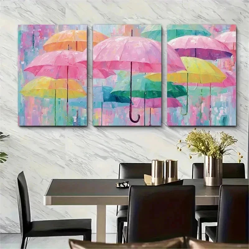 3pcs Pastel Escape Urban Street Perfect Wall Art Set Canvas Framed 50x70cm - High Quality Print 100% Australian Made Wall Canvas Ready to Hang