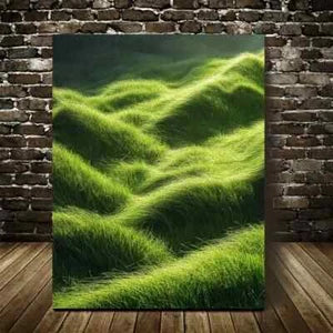Grassland Serene Landscape Painting 40x60cm Metal Print Ready to Han - Bella Home Decor