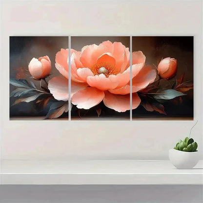 3pcs Pink Peonies Beige Décor Nature Perfect Wall Art Set Canvas Framed 60x90cm - High Quality Print 100% Australian Made Wall Canvas Ready to Hang